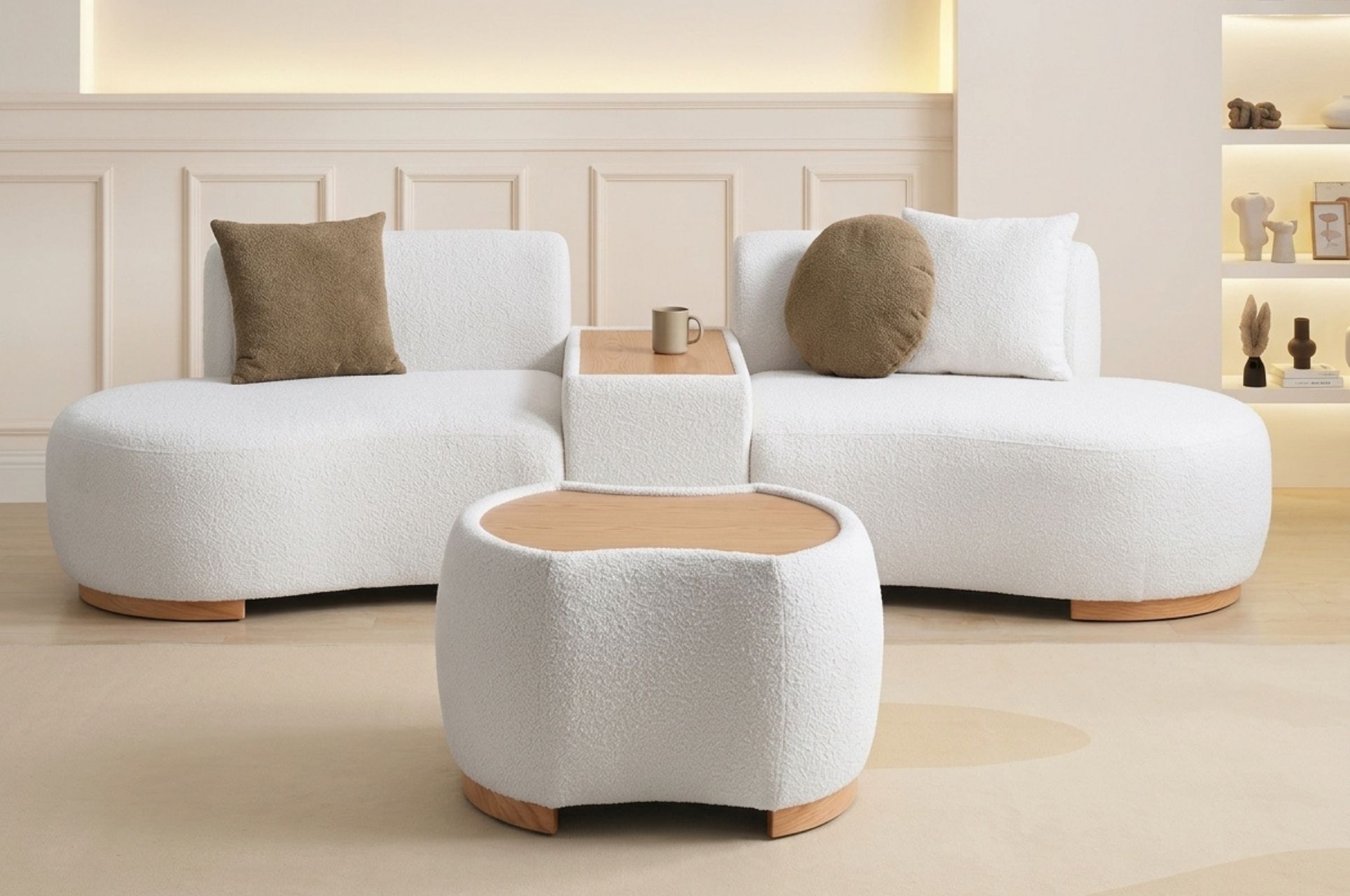 Bebek Koltuk | Modern Tasarım Ahşap Detaylı Modüler Koltuk
